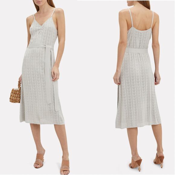 LoveShackFancy Lila Pointelle Slip Dress Petticoat Gray S - Picture 1 of 9